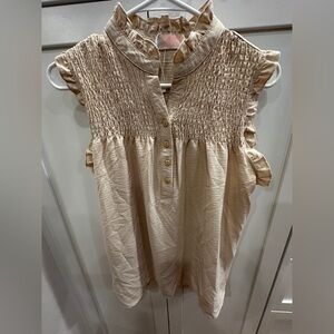 Women's Cream Sleeveless Top